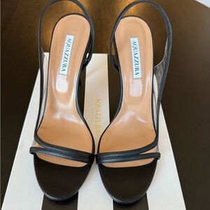 Aquazzura Elegant Black Slingback Heels